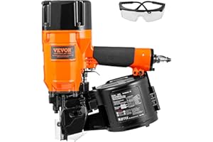 VEVOR Chiodatrice Pneumatica a Spirale, 50-83 mm, Chiodatrice Pneumatica a Spirale 15°, CN83N, Regolazione Profondità Senza Attrezzi, 70-120 PSI, per Rivestimenti, Legno, Recinzione, Terrazza