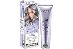 L'OREAL PARIS L'Oréal Paris Trattamento Ravvivante per Capelli Grigi, Azione Anti-Giallo e Fortificante, Capelli Grigi Lucenti e Riflessi Argentati, Capelli 2X Più Forti, Cool Silver, Tonalità: Argento Assoluto