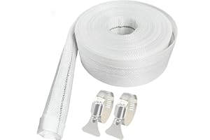 OLD TJIKKO Flat Hose for Garden Irrigation, Agriculture and Swimming Pools, with 2 Clips, Fabric Hose (20 m, Fabric Diameter 1 1/4 Inch - 32 mm)