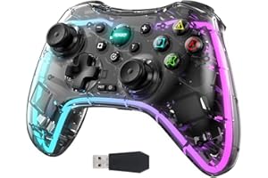 RALAN Controller di gioco wireless con illuminazione a LED compatibile con Xbox One S/X, Xbox Series S/X, Gamepad da gioco per PC, Joypad remoto con adattatore wireless 2.4G, perfetto per giochi FPS