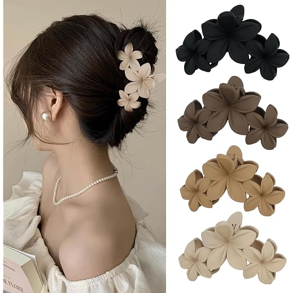 6 Stück Blumen-Haarklammern Für Mädchen & Damen – Rutschfest, Farbenfroh, Aus PVC, Für Frisuren & Accessoires
