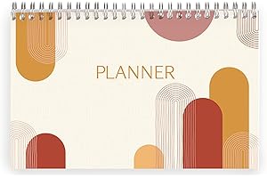 Clairefontaine 116069C - Un blocco planner a spirale, 22 x 14 cm, 53 fogli stampati, pianificatore settimanale – planning settimanale design Nature – Organizzazione – Collezione Terracotta