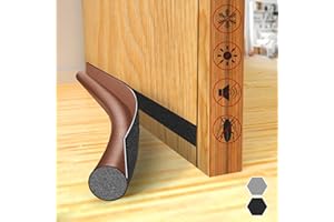 QUTHZZHY Zugluftstopper für Türen, Türzug-Stopper unten einseitige Türzug-Blocker 96CM with Selbstklebende Klettverschluss Türzugzug-Blocker isolierbar Türkehrer Wetterschutz schalldicht (Eine Seite braun)