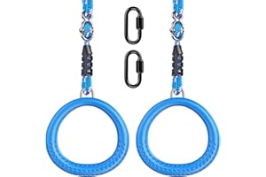Dolibest Lot de 2 Anneaux Ronds en Forme de trapèze avec Corde réglable de 72 à 102 cm pour Aire de Jeux extérieure, Parcours d'obstacles, équipement d'entraînement pour activités Amusantes en
