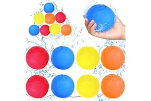 Shinybox Wasserbomben Bälle, 8 Stück Wiederverwendbare Wasserbomben, Bunte Silikon Wasserballons, Outdoor Spielzeug für Kinder Wasserspiele Kinder Wasserschlacht Spiel Sommerspaß(8 Stück)