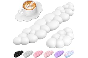 TECKNET Wolke Handballenauflage Tastatur, Ergonomisches & Entspannendes Handgelenk: Memory-Schaum mit PU-Leder Gegen Müdigkeit, 3-In-1 Handauflage Set Für Büro, PC, Gaming, Computer - Weiß