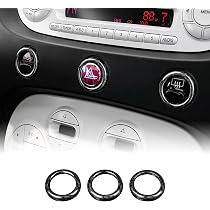 KUNGKIC Autocollant Fibre Carbone Bouton Commande Centrale Fiat 500 / Abarth 595 2008-2023