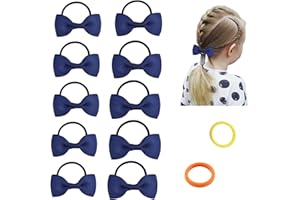 JYCY 10pcs 2 Inch Baby Bows for Girls - Hair Bands, Hair Ties & Bows - School & Cheerleading Hair Accessories - Navy