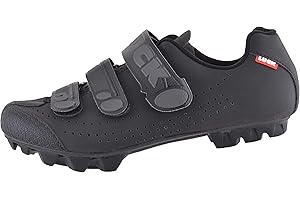 LUCK Matrix Revolution. Zapatillas Ciclismo MTB. Hombre, Mujer. Suela de Carbono Rígida y Ligera. Triple Velcro para un Ajuste Zapatos Ciclismo montaña Negro (47 EU, Negro)