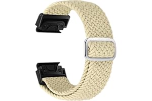 BTTNG Correa Trenzada Elástica Compatible con Garmin Fenix 7/7 Pro/Fenix 6/6 Pro/Fenix 5/5 Plus/EPIX 2, Pulsera de Lazo Único Suave Correa Elástica de Nylon para epix Pro 47mm/Forerunner 955/965/945