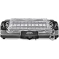 De'Longhi BQ80 Barbecue Grill Elettrico con Griglia e Bistecchiera, 1000/1450/2450 W, Grigio