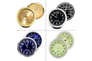 TOTMOX 1 Paar Auto-Quarzuhr + Thermometer Auto-Innenraumverzierungen für Klimaanlagenentlüftung, digitaler Monitor leuchtende Uhr - Grün