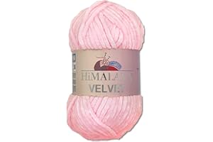 Wohnkult Himalaya - 90003 - Laine Velvet Dolphin - 100 g - 40 couleurs au choix - Fil chenille à tricoter - Pelucheux et brillant - Pour accessoires, vêtements et couvertures - Rose bébé
