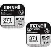 Maxell x Maxell 371 SR920SW silver oxide 0 Mercury watch batteries, 2 pcs
