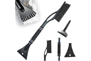 Huiyuenuo Eiskratzer Auto mit Besen, Schneebesen Auto, Eiskratzer mit Besen, Auto Eiskratzer Schneebürste, 2 in 1 Besen Auto Schnee Auto Eiskratzer Reinigungsbürste Werkzeug zur Schneeräumung (B)