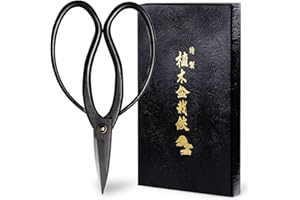 Wazakura Ciseaux Japonais Traditionnels pour Bonsaï et Jardinage 180mm - Outil Artisanale pour Elagage Fabriqué au Japon - Noir traditionnel