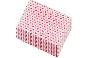ZNGOU 50 PCS Food Grade Wrap Paper, Heart Waterproof Greaseproof Parchment Wax Paper Sheets Basket Food Wrapping Liners for Sandwiches Cake Baking Decoration