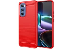 Topme Custodia in Silicone per Motorola Moto Edge 30 (6.5" Inches), [custodia per Telefono in Stile Spazzolato] - Rosso