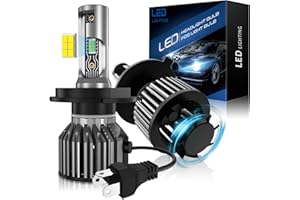 AUXIRACER H4 LED, 20000LM 80W 6500K Luz Blanca Fuerte 500% Más Brillante Bombilla h4, Bombillas para Faros de Coche o Moto, Compatibles Con DC 12V, 1:1 Plug And Play, 2PCS