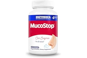 Enzymedica, MucoStop, Enzyme Blend, 48 Vegan Capsules, High Potency, Lab-Tested, Vegetarian, Soy-Free, Gluten-Free, Non-GMO