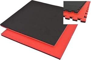 Grupo Contact - Suelo Tatami Puzzle de 2.5 cm. (rojo/negro) Borde Liso de 1 x 1 mt.