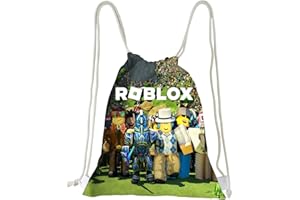 PADIEOE Roblox Drawstring Gym Bag Large Sports Backpack String Bag Drawstring for Women Men Travel Beach School Bag for Kids,Boys,Girls