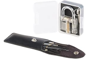 AGT Kit de crochetage 17 pièces avec serrure d'entraînement et étui