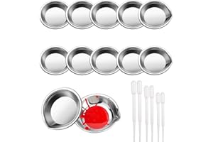 BDBF Round Palette Round Mixing Palette,12pcs Oil Paint Palette,Paint Palette Paint Tray with 6 Droppers,Makeup Mixing Palette for Artist Watercolors Oil Water Paint Metal Makeup Mixing,5cm