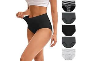 INNERSY majtki damskie, stretch, bawełna, wysoka talia, miękka bielizna, 5 par