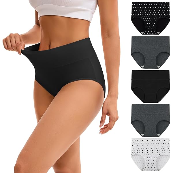 MISSWHO Damen-Slips – Hohe Taille, 95% Baumwolle, 4er Pack, Für Postpartum & Bauchkontrolle, Größe S-4XL