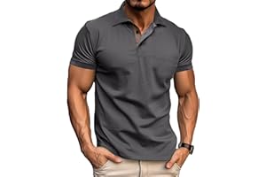 Comilaka Men's Polo Shirt Short Sleeve Polo Contrast Polo Shirt Male Classic T-Shirt Leisure Summer