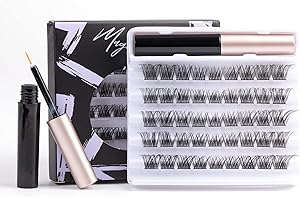 MAGNETIC SL Wimpern Einzeln 3d Wimpern Extensions mit Kleber 45 Cluster Wimpern DIY Falsche Wimpern Natürlicher Look C CC D Curl Wiederverwendbar Flauschige Cluster Lashes Weiche Wimpern Starker Halt 10-16MM-DM10