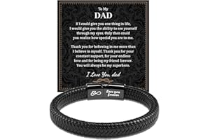 MANVEN Gifts for Men Son Dad New Dad Graduation-Leather Bracelet for Father's Day Valentines Day Christmas Birthday Graduation for Him Mens Jewellery