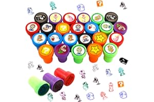 OPEIXSAYKOC 24 Piezas Sellos para Niños,Disponibles Stamps Conjunto Sellos,Sellos de Tinta para Niños,Sellos Infantiles Colores,Fiesta Infantil Premios Escolares Regalo de Cumpleaños