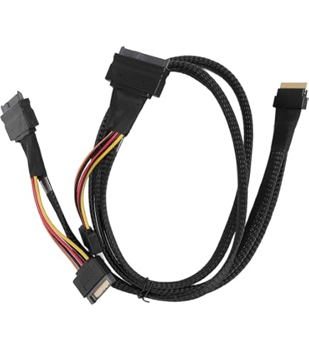 MCIO A SFF-8639 DiliVing Adattatore MCIO X8 A 2* U.2 NVMe - Cavo PCIe Gen5 80cm Per Server E Workstation Cavo Mini Cooledge 80cm - Foto 3