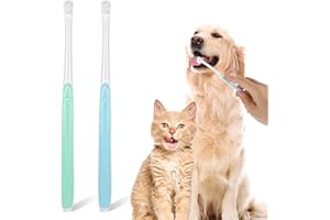 CIATBYYJ 2 sztuki szczoteczki do zębów dla psa, mini szczoteczka do zębów dla kotów, miękka szczoteczka do zębów, wielokrotnego użytku, do czyszczenia zębów dla kotków i szczeniaków, pielęgnacja jamy ustnej, 2