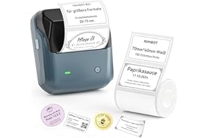 NIINBOT Etikettendrucker Bluetooth Label Printer für Barcode, Büro, Einzelhandel, Kleine Unternehmen, B31 Tragbarer Beschriftungsgerät mit Etiketten Selbstklebend 70 x 40mm, Dunkelblau
