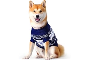 SPARDAR Dog Jumper Large, Winter Pet Sweater Classic Snowflake Turtleneck Thick Warm Dog Clothes for Labrador, Doberman and Golden Retriever