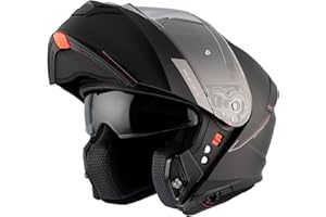 MT Helmets Genesis SV – Casco Moto Modular con Visor Solar Retráctil, Calota HIRP, Pantalla Antivaho y Preparado para Intercomunicador | Homologado ECE 22.06 & DOT