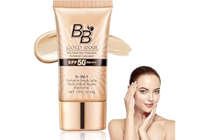 MRCUVARYAS BB Cream Light丨BB Cream Tinted Moisturizer with SPF丨SPF50+ Gold Snail Sunscreen丨Tinted Moisturizer Face Women Hydrating Moisturizing丨BB Cream Tinted Sunscreen for All Skin Types Evens Skin Tone