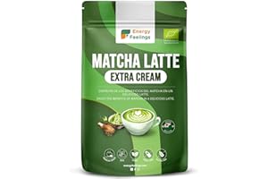 Energy Feelings Matcha Latte Ecológico Extra Cream 500g, Mix Té Matcha Japonés Premium Instáneo en Polvo, Sin Gluten, Sin Azúcares Añadidos, Vegano. Fortalece Sistema Inmunitario