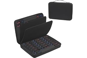 MADCAT Custodia in miniatura per il trasporto di statuette, con 84 scomparti, con strato in schiuma, compatibile con Warhammer 40k, DND e altro (nero)