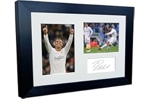 KITBAGS & LOCKERS 12x8 A4 Cristiano Ronaldo Real Madryt z autografem podpisany podpis zdjęcie zdjęcie ramka piłka nożna piłka nożna plakat prezent