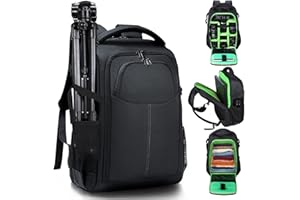 BERTASCHE Kamerarucksack DSLR SLR Wasserdicht Fotorucksack mit 15,6 Zoll Laptopfach Groß Kameratasche für Canon Nikon Sony Kameras Digital Objektive Teleobjektiv Laptop Stative mit Regenhülle