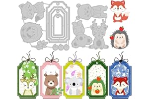 INFUNLY Animal Tag Die Cut for Card Making Bookmarks Label Cutting Dies Frame Metal Cutting Die Embossing Stencils Template for DIY Scrapbooking Tags Decorative Mother's Day