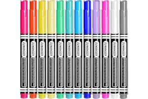 DumanAsen New Version 12pcs Chalk Pens for blackboard, Liquid Chalk pens for Chalkboard and Glass, Acrylic Calendar Planning Board, Whiteboard pens for Window Christmas Halloween, Chalk Pens 12 Pcs