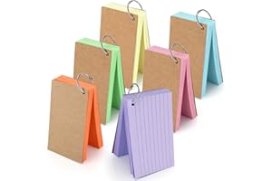 RUBESSIA Flash Cards 600 Pièces A7 6 Couleurs Fiche de Revision Cartes Index Fiche de Revision Cartes,Fiches Doublées Cartes pour École Bureau Maison Étude