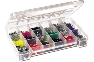 Akro-Mils 5905 Caja de almacenamiento de piezas de plástico para hardware y manualidades, grande, transparente