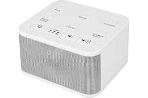 BIGMONAT White Noise Sleep Machine para bebés,6 sonidos relajantes naturales,máquina de sueño de ruido blanco portátil,alimentada por adaptadores AC (incluidos),adecuada para bebés y adultos.Blanco
