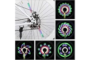Achort Rueda de Bicicleta Luces 64 LED, 30 Patrones, Rueda de Ciclismo, Luz de Radios, llanta de Bicicleta, luz a Prueba de Agua para Bicicletas, Rueda de MTB, llanta de más de 24 "